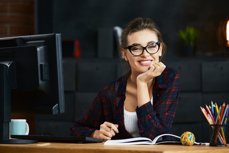 Woman at computer