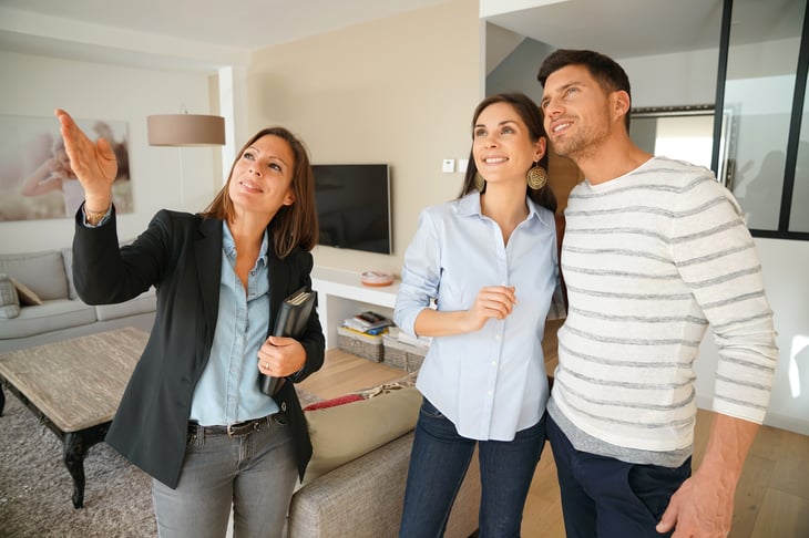 Realtor showing a home.
