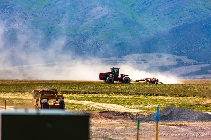 Tractor working in Eagle Mountain, Utah
