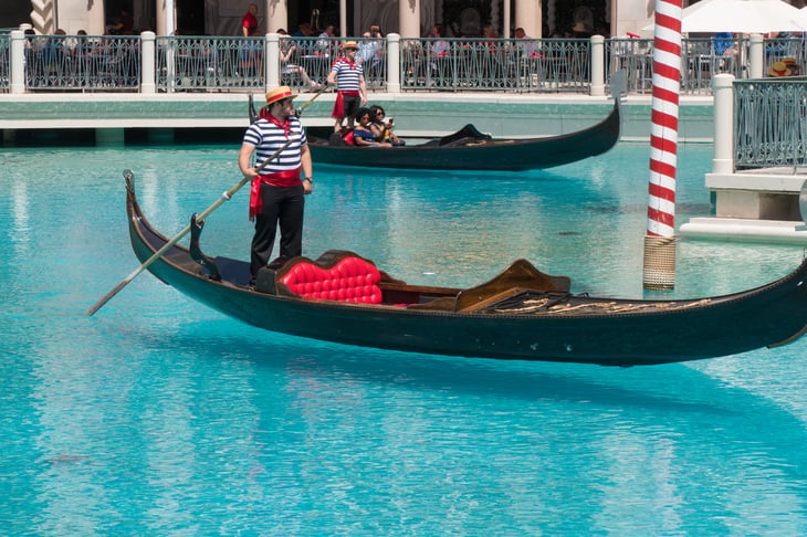 Gondoliers at Las Vegas hotel