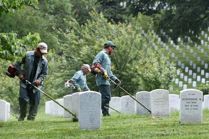 Workers at Arlington Cemetery, Virginia