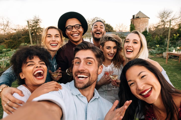 Millennials taking selfie