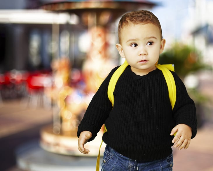 Child with backpack