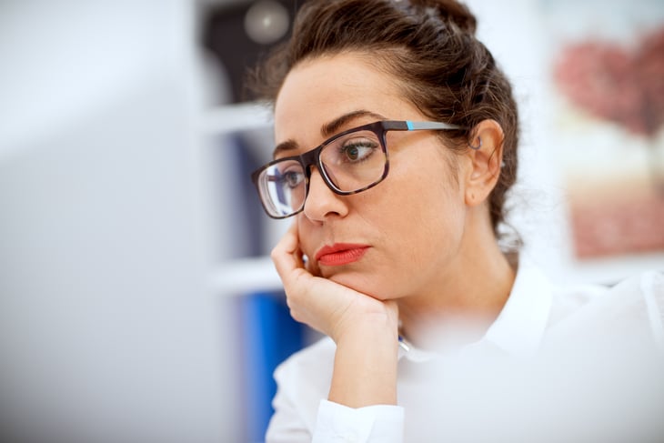 Unhappy business woman