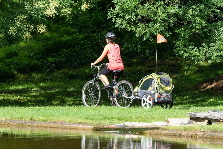 Woman on bike in Pennsylvania