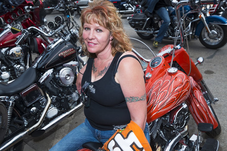 Woman at Sturgis motorcycle rally