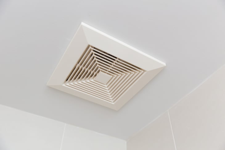 Air ventilation moisture duct in bathroom