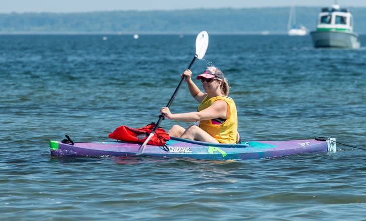 Woman in kayak