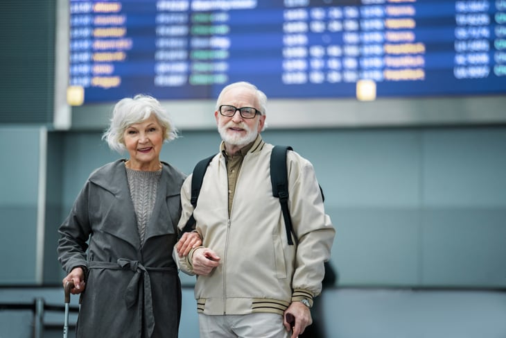 Older couple at airport