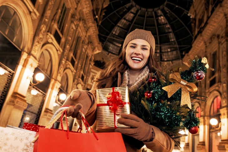 Woman Christmas shopping