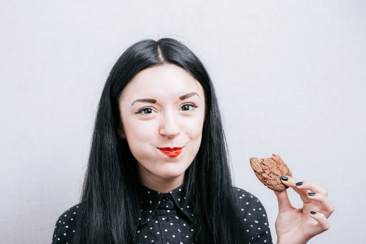 Woman with cookie