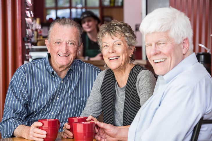 Seniors in a restaurant