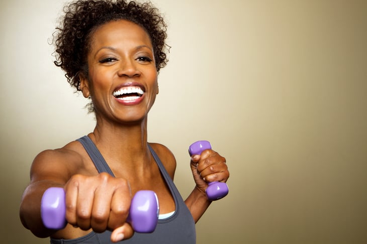 Woman exercising and getting fit