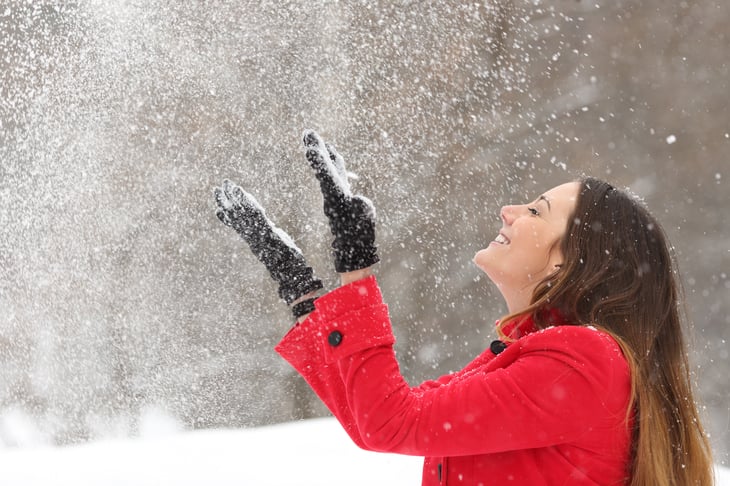 Woman in snow
