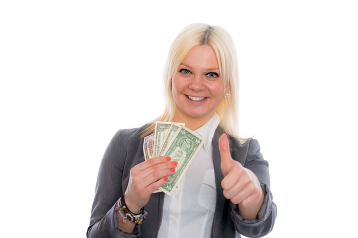 Woman with dollars