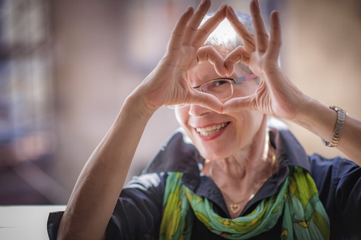 Happy retired woman
