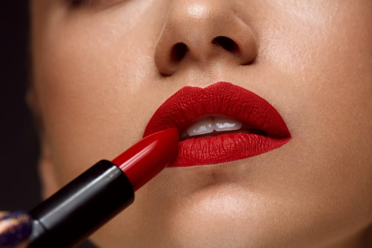 Woman with lipstick