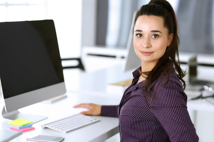 Woman at computer