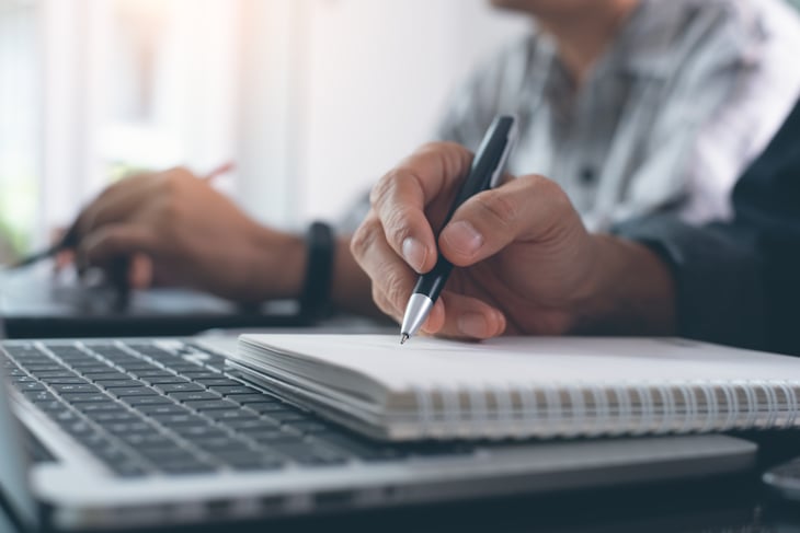 Taking notes by hand