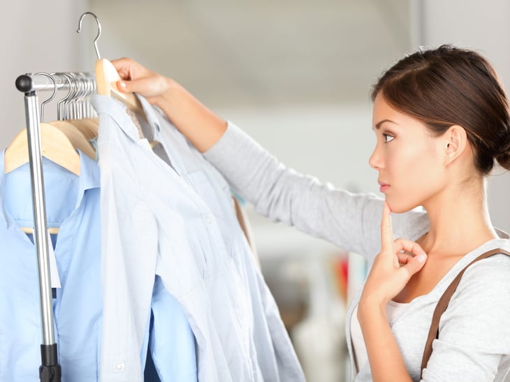 Woman shopping for clothes