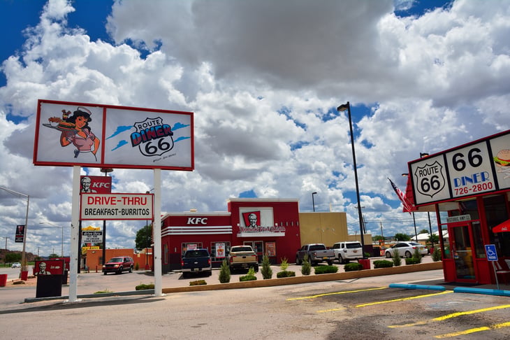 A diner on Route 66 in Gallup (McKinley County), New Mexico