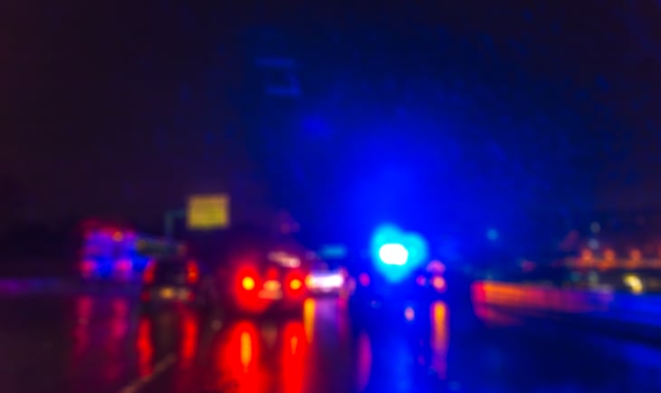 generic police cars rain