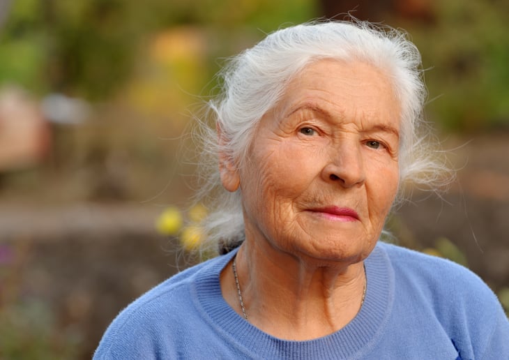 Portrait of the elderly woman