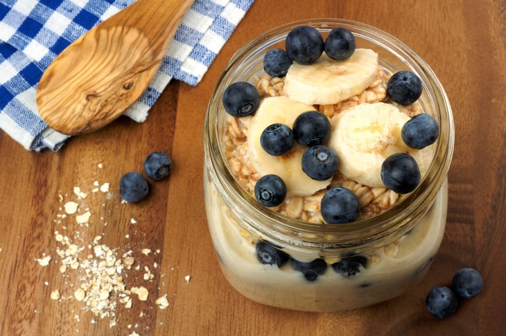 Overnight oatmeal in a jar