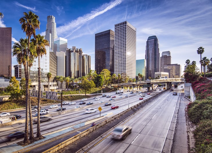 The streets of Los Angeles, where the median rent is relatively low