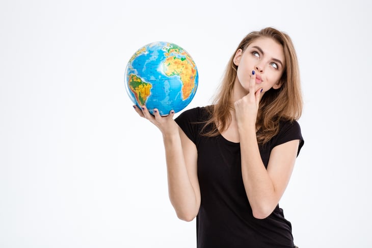 Woman with globe
