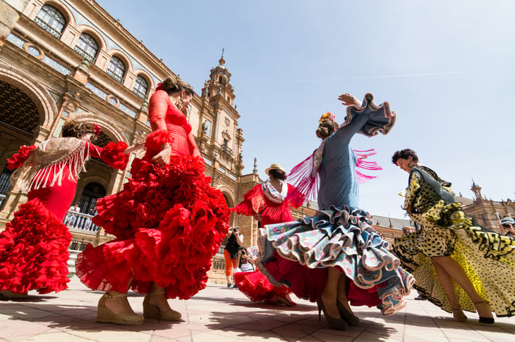 Flamenco dancers in Seville, Spain