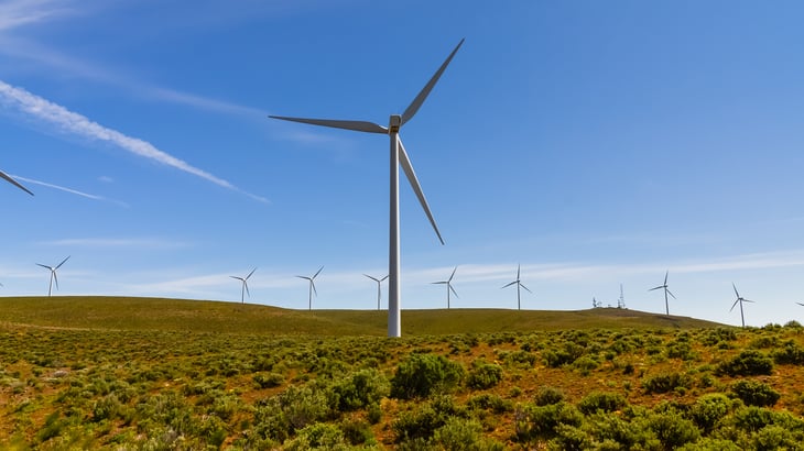 Wind turbines in Ellensburg, Washington