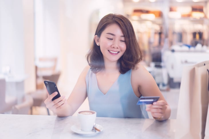 Woman with credit card