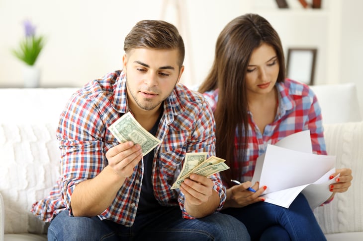 Young people with money