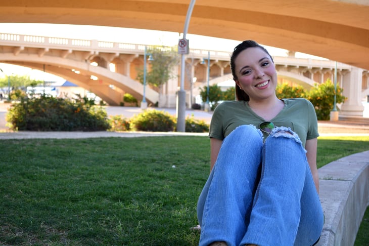 Woman wearing jeans