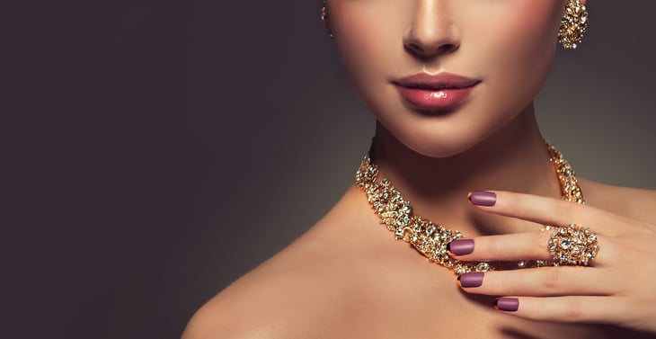 jewelry woman necklace earrings and bracelet.