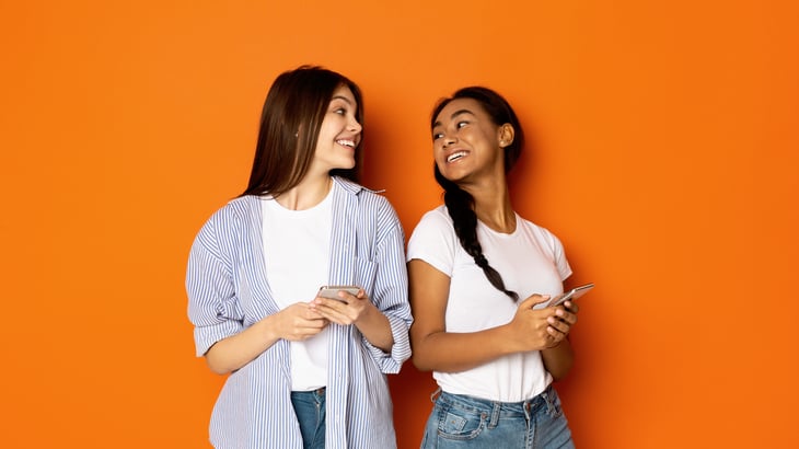 Teens with cellphones