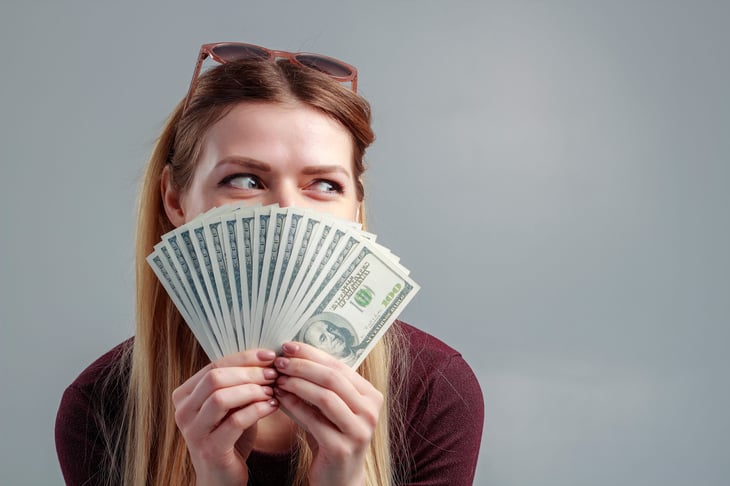 Woman with money