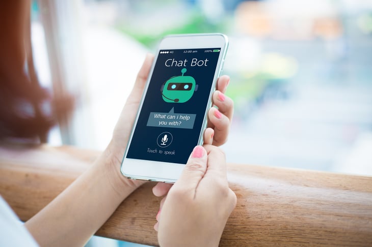 Customer service chatbot, an example of artificial intelligence