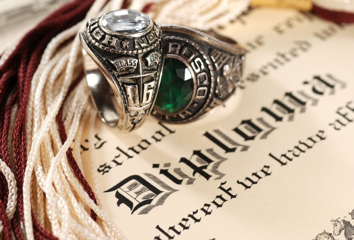 Class rings on a diploma