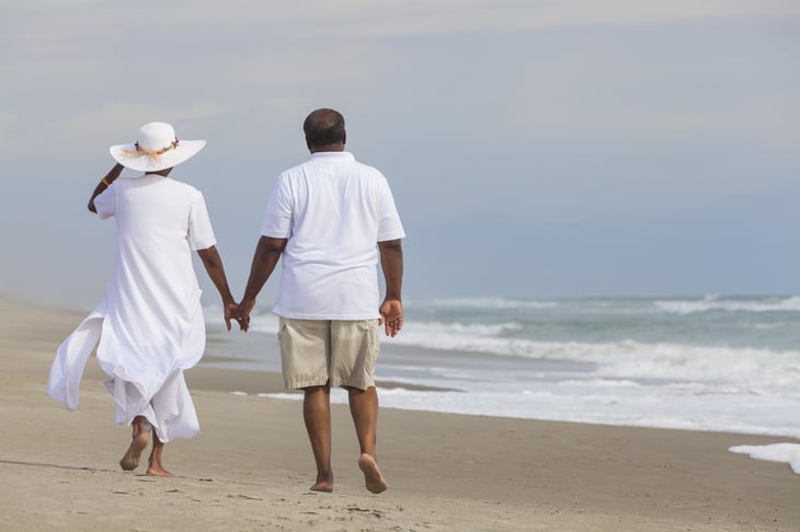 Couple, Senior Beach