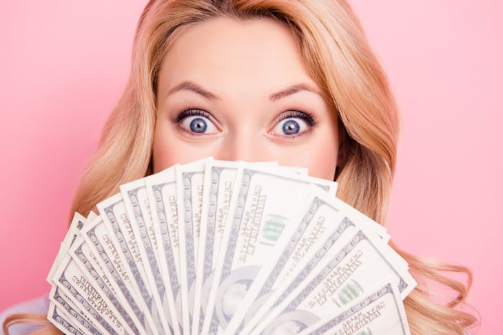 Woman with money