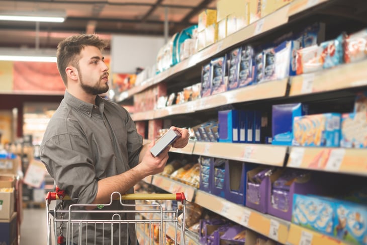Shopper at a grocery store