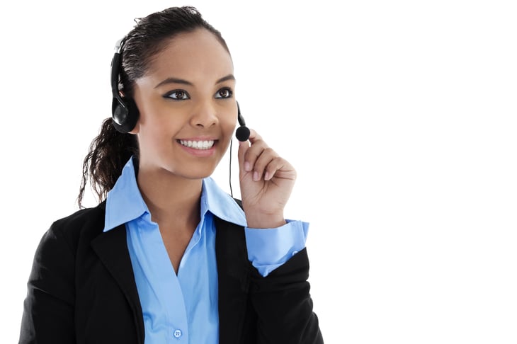 Woman in a head set