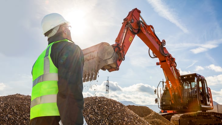 Excavator at a construction site