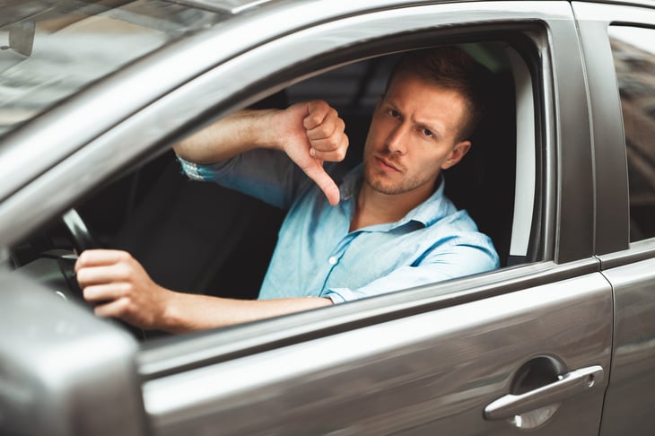 Unhappy driver