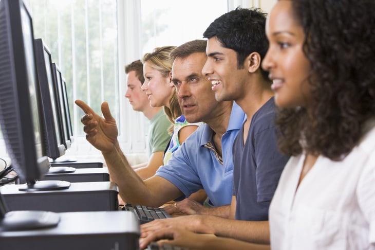 Students in a college course