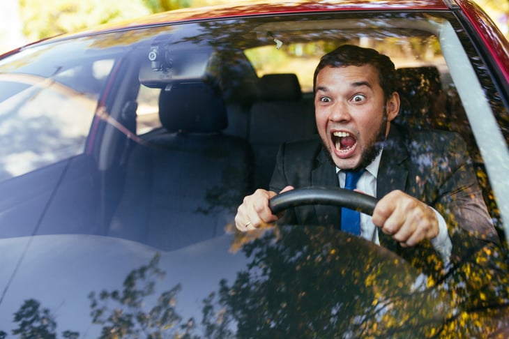 Upset and angry driver
