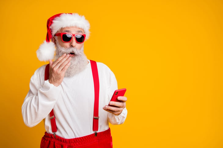 Santa with a cellphone