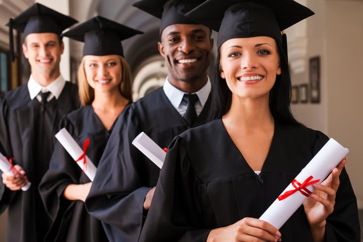 A group of college graduates